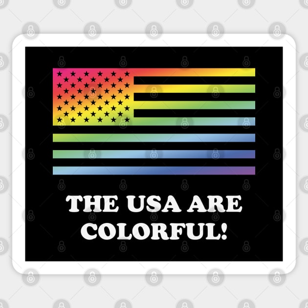 The USA Are Colorful! (America / Stars And Stripes) Sticker by MrFaulbaum